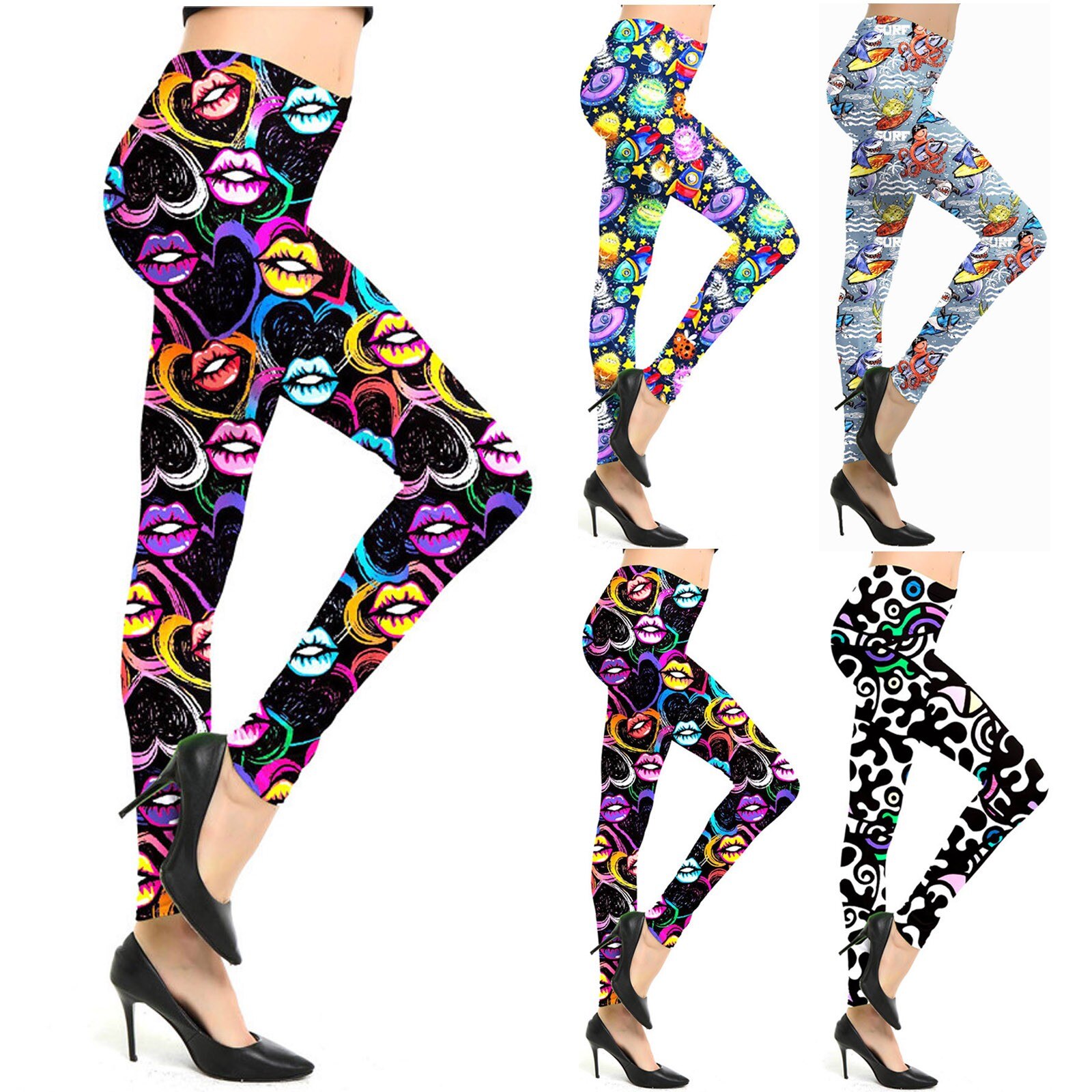 Sexy frauen Yoga Hosen Cartoon Print Fitness Sport Leggings Yoga Hosen Hüfte Engen Leggings Hohe Taille Yoga Enge Sport hosen #