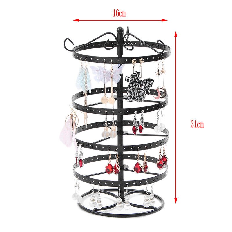 Metalen Roterende Oor Stud Sieraden Display Armband Oorbellen Display Stand Gevallen Houder Rekken Armaturen 3 Kleuren 15.8Cm (D)* 31Cm (H)