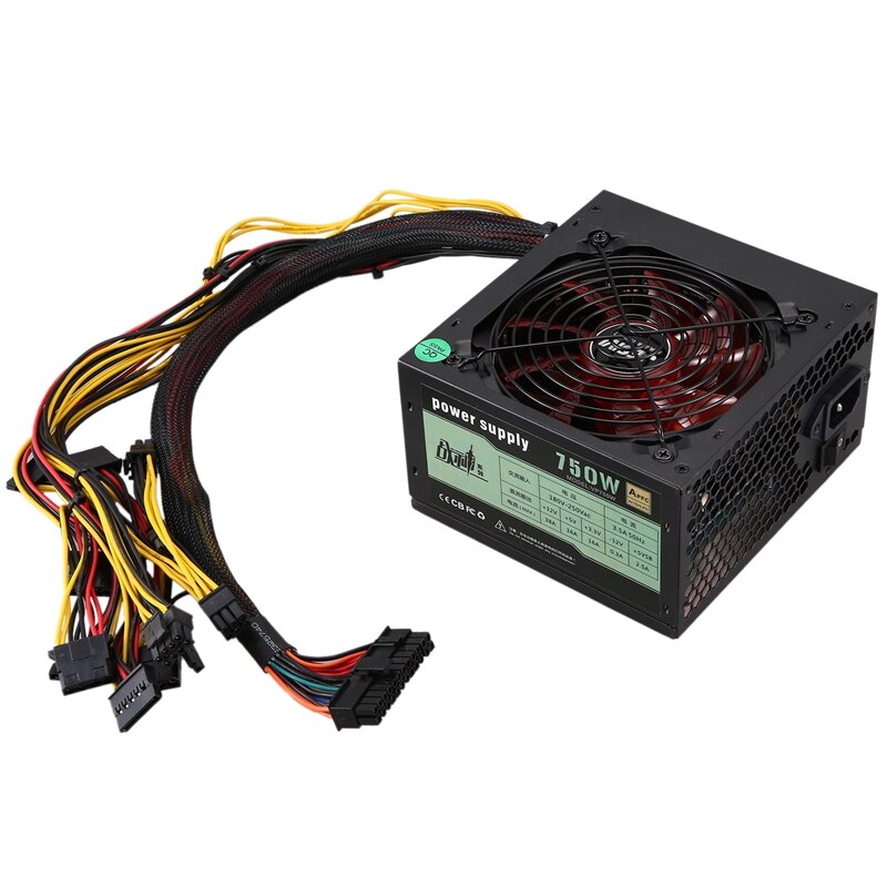 550W Quiet with Fan ATX 12V 4/8-Pin PC Power Supply Modular SLI Illuminated Fan for High-End Computer Configuration PC
