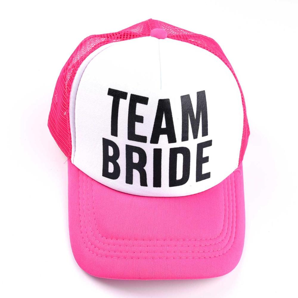 BRAUT Kader Junggeselle Frau Snapback Kappen Hüfte hüpfen Marken Baseball Gittergewebe Deckel Hochzeit Party Mann Einstellbare Goldene knapp Rosa Farbe: Team Braut Rosa
