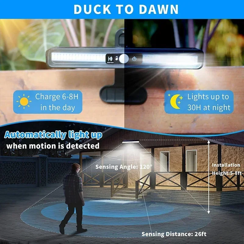 Luz LED de pared Solar, linterna impermeable de 3 modos, lámpara Solar externa, antorcha para escalera, Garde, garaje, iluminación de emergencia para exteriores