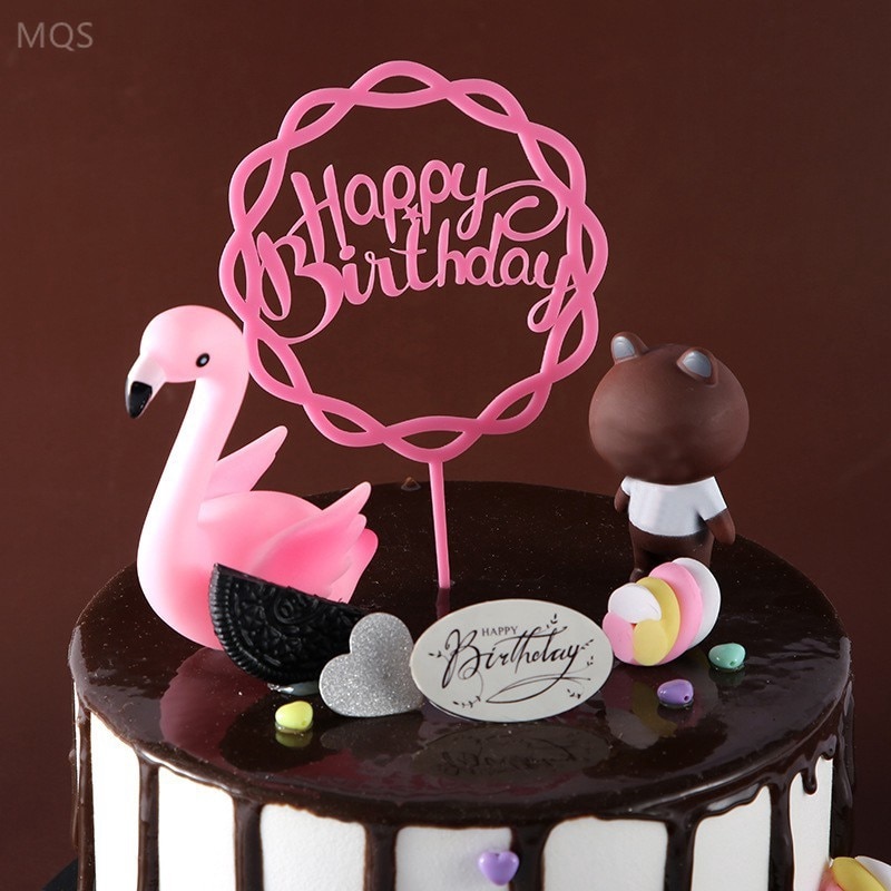 Happy Birthday Cake Acrylic Letter Cake Toppers Party Supplies Happy Birthday Black Cake Decorations Boy