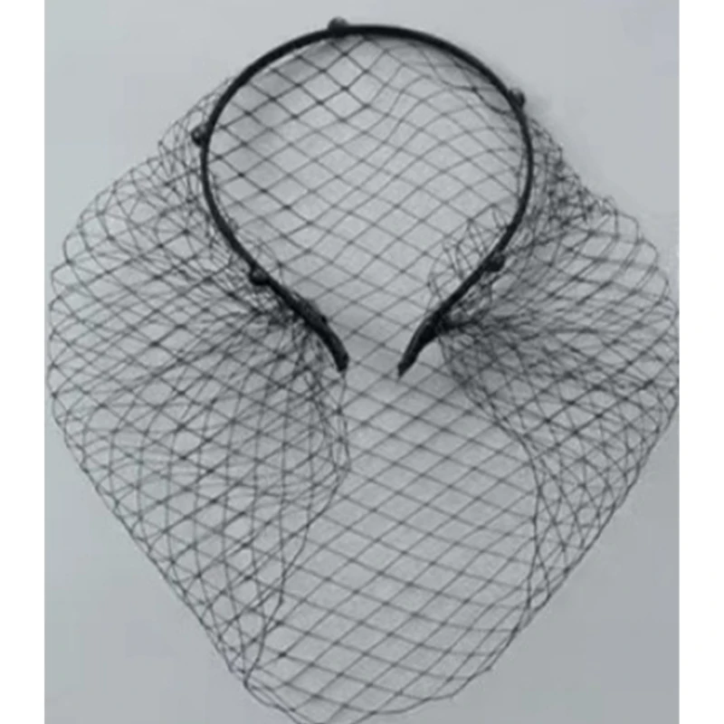 Diademas velo caladas misteriosas y sexis para mujer, diademas decorativas malla para cara, aros para para para