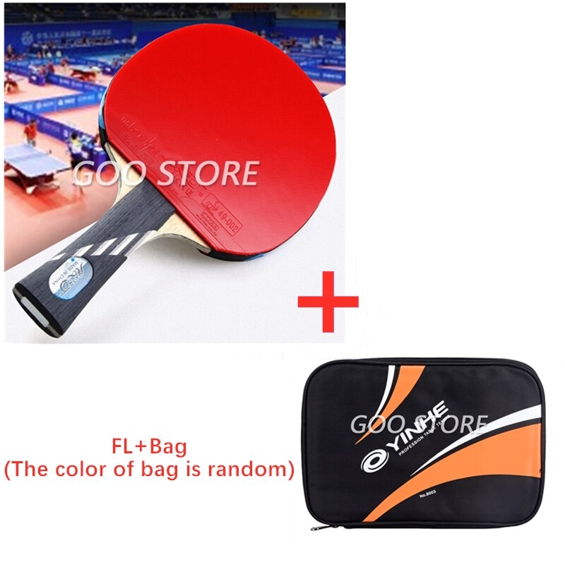 YINHE 10-Sterne Schläger Galaxis 5 holz + 2 Kohlenstoff aus + + Pips-in gummi tischtennis schläger Klingeln pong Schläger: FL und Tasche