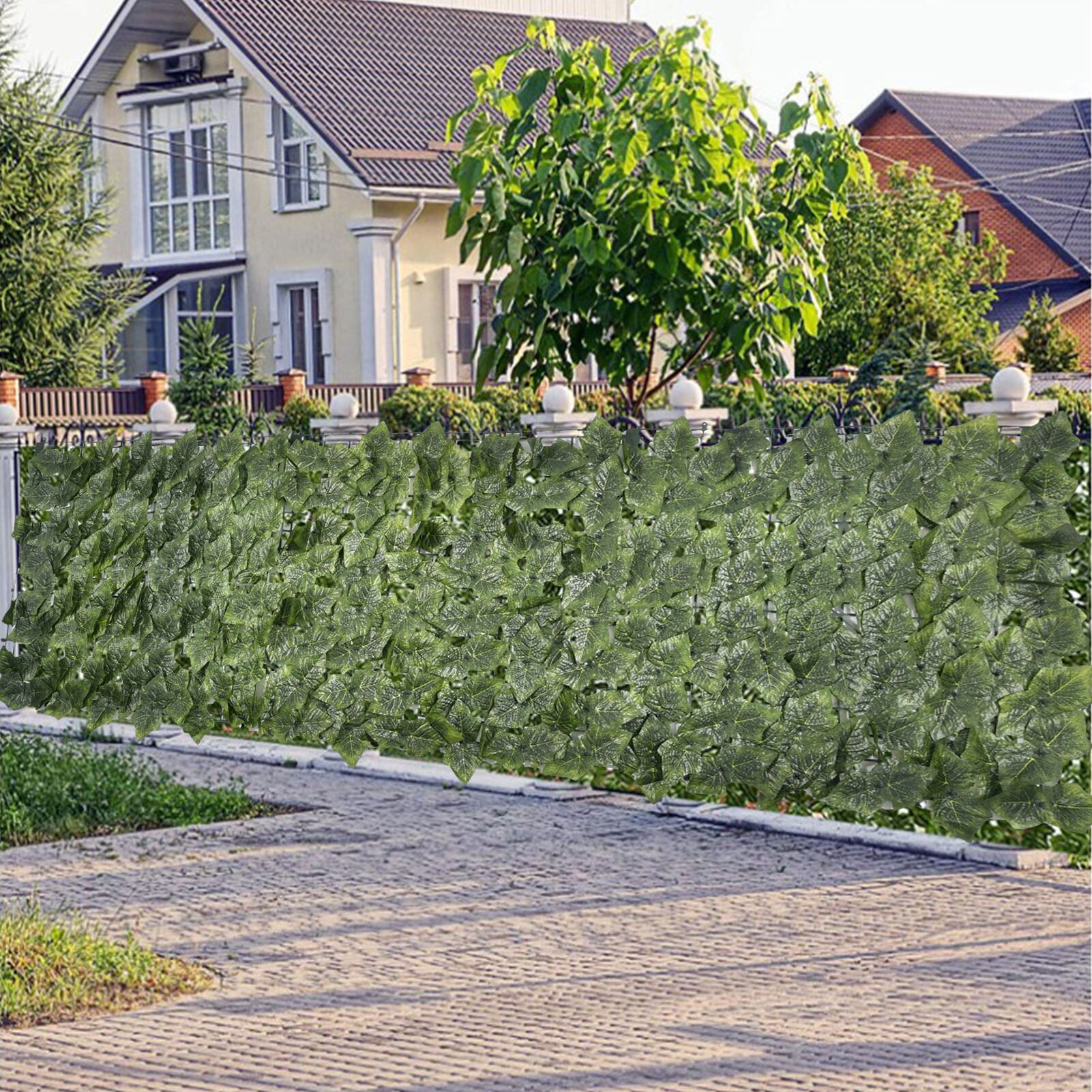 Artificial Leaf Garden Fence Screening Roll UV Fade Protected Privacy Artificial Fence Wall Landscaping Ivy Garden Fence Panel