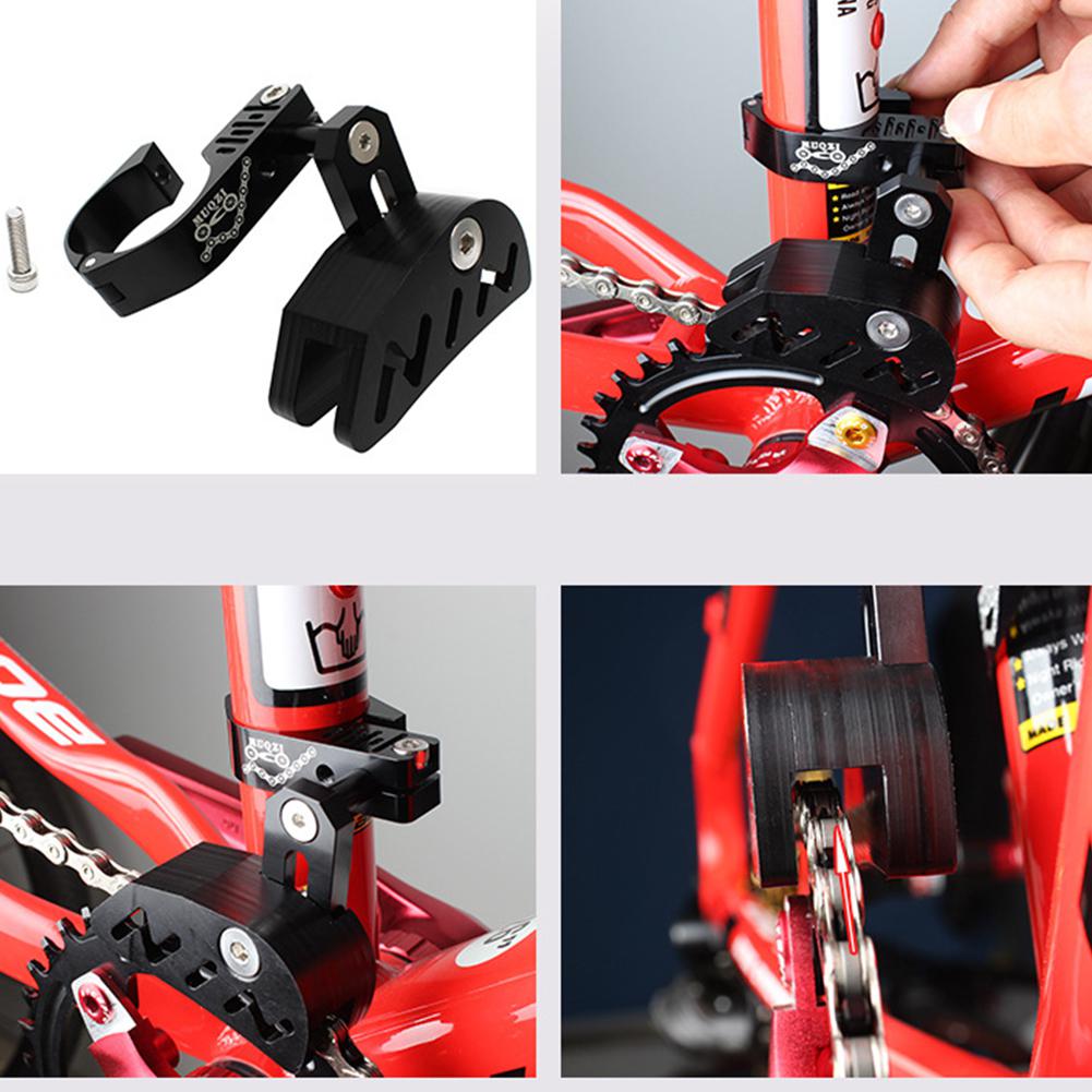 Fiets enkelvoudige schijf kettinggeleider beschermer mountainbike aluminiumlegering kettingspanner mtb rode fiets onderdelen accessoires