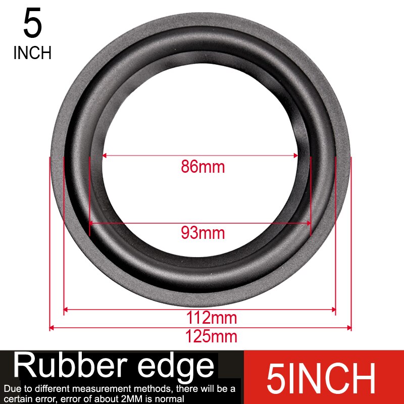 DIYLIVE 4~12-inch rubber wraparound folding ring subwoofer repair accessories (100 ~ 300mm) 4" 5 "5.5" 6.5 "7" 8 "10" 12": 1 pieces / 5INCH-Rubber edge