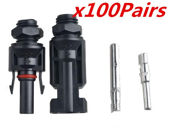 100Pairs x MC4 solar panel mounting Connector,MC4 install mount solar kit connect