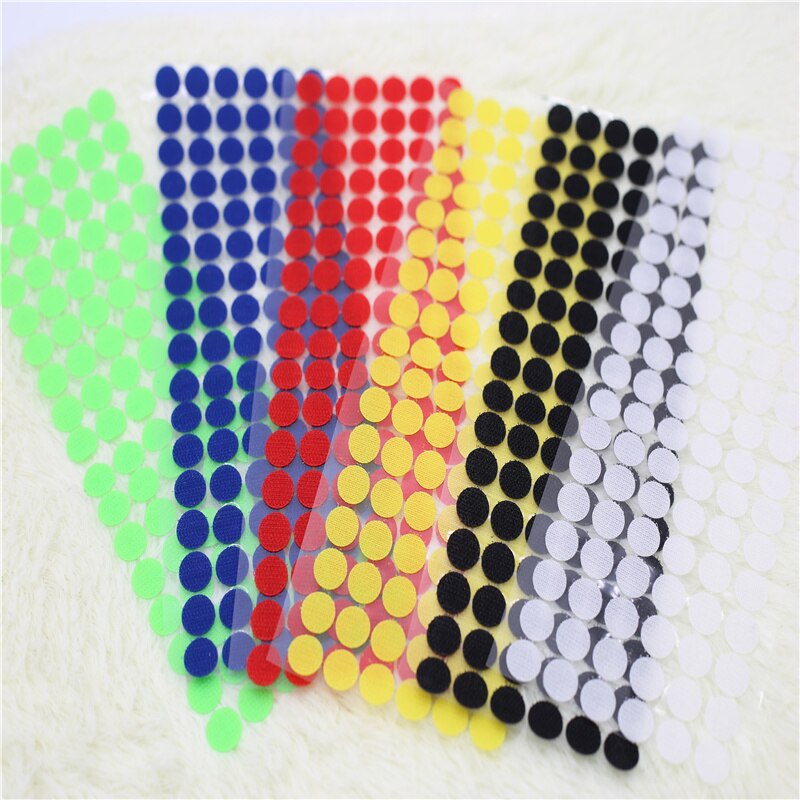 10mm Velcro Colorful Self Adhesive Fastener Dots Strong Glue Magic Tape Sticker Disc Round Coin Hook Loop DIY Accessory 99Pairs