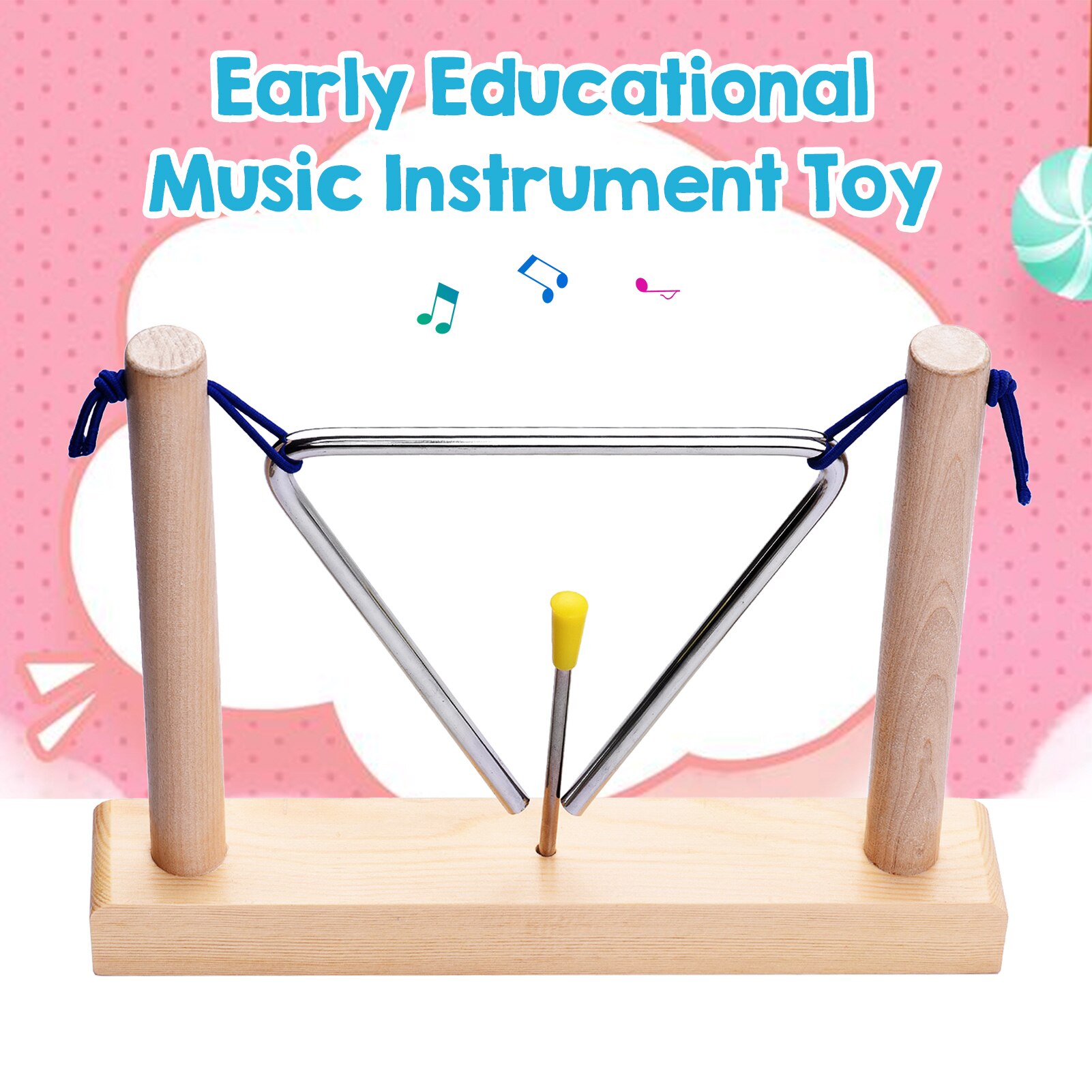 Muslady 6 Inch Driehoek Muziekinstrumenten Stevige Basis Met Vroege Educatieve Percussie-instrument Kinderen Grappig Speelgoed