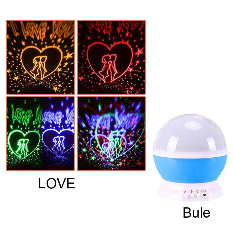 Led Roterende Nacht Lamp Sterrenhemel Star Master Kinderen Slaap Romantische Led Nachtlampje Usb Batterij Projector Lamp Slaapkamer: Love-Moon star