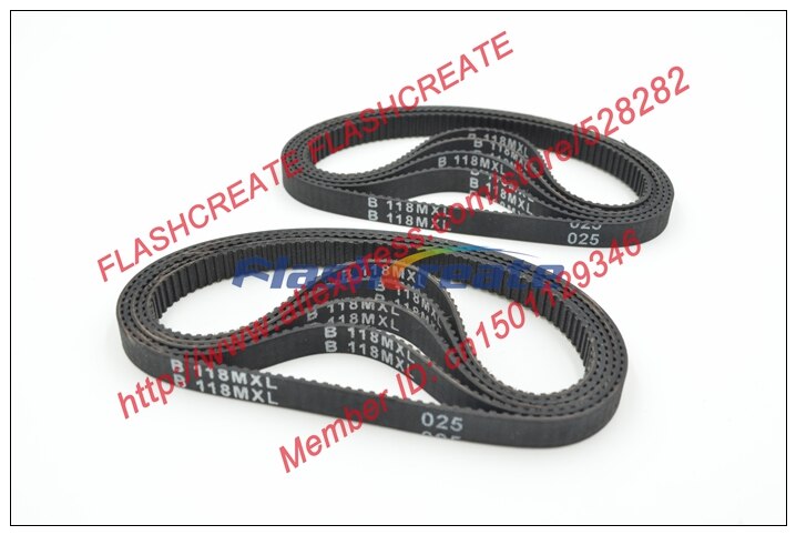 10pcs MXL timing belt 94 MXL 025 teeth 118 width 6.35mm=025" length 239.776mm=94" B118 MXL 025 rubber closed-loop belt