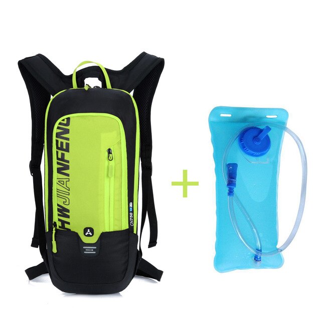 10L Waterproof Bicycle Backpack Men And Women Cycling Hiking Camping Running Backpack MTB Cycling Backpack Hydration Backpack: green  Water bag 2L