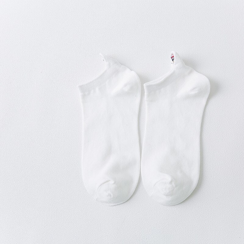 Funny Woman Socks Women 4 Pairs Pack Short Ankle Socks Happy Kawaii Girls Cotton Cartoon Cute Heart Casual Sock harajuku Sox