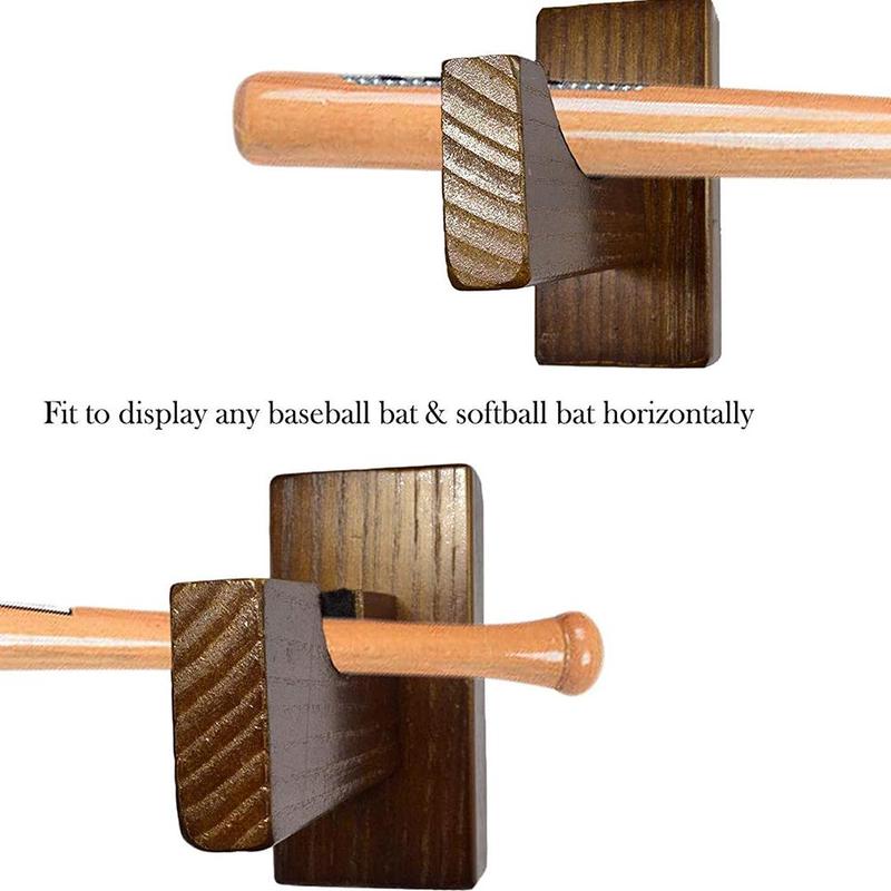 Baseball Bat Display Wall Mount Bat Holders for Wall with Felt Liner and Screws Bat Wall Mount