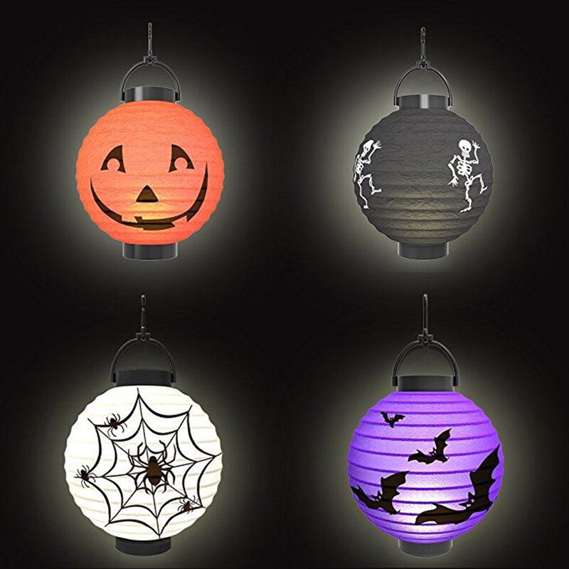 Halloween decorations LED paper pumpkin hanging lantern lights Halloween horror lantern supplies Halloween party