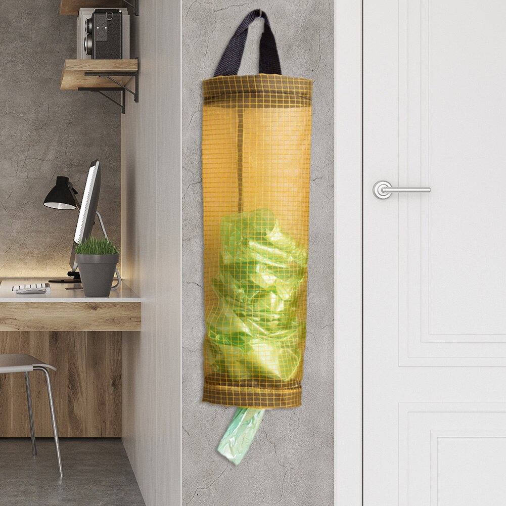 Home Grocery Bag Holder Wall Mount Plastic Bag Dispenser Hanging Storage Trash Garbage Bag For Household Kitchen Supplies