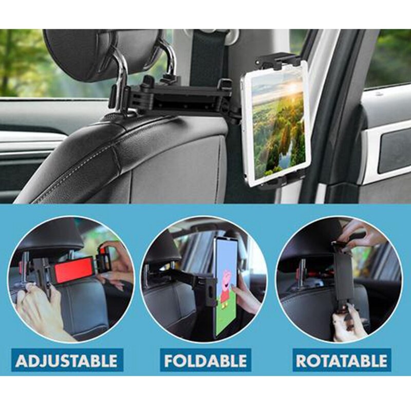 Verstelbare Auto Back Seat Hoofdsteun Telefoon Houder Achterbank Mount Ipad Stand Tablet Pc Beugel Universeel Voor Ipad Telefoons