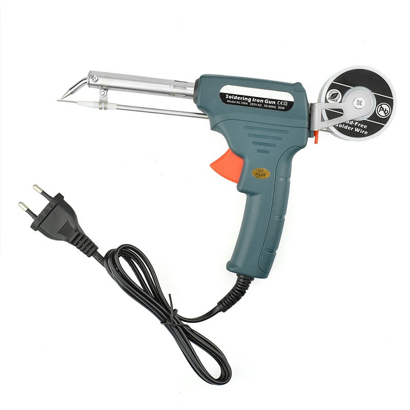 Elektrisk loddeboltpistol 60w elektriske loddebolter håndholdt turnuskandidat oppvarming loddebolt avsender automatisk tinnpistol