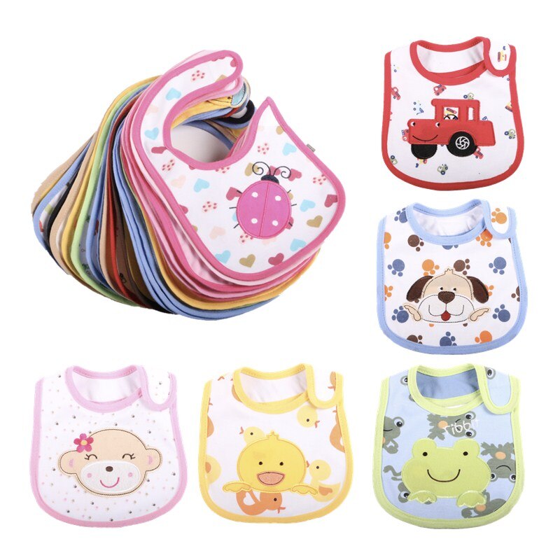 3 Stk/partij Katoen Slabbers Baby Geborduurde Speeksel Handdoeken Doeken Grappige Baby Waterdicht Bib Pak 1-3 Jaar