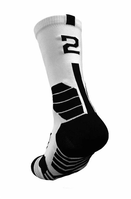 Calzini da basket professionali collocazione 0-9 numero calzini inferiori calzini sportivi sportivi per uomo e donna: 2 white Socks 1pcs