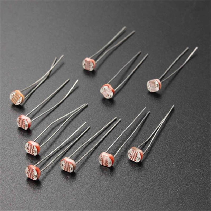 10 Pcs 5 Mm Light Dependent Resistor Photoresistor GL5528 Ldr Accessoire