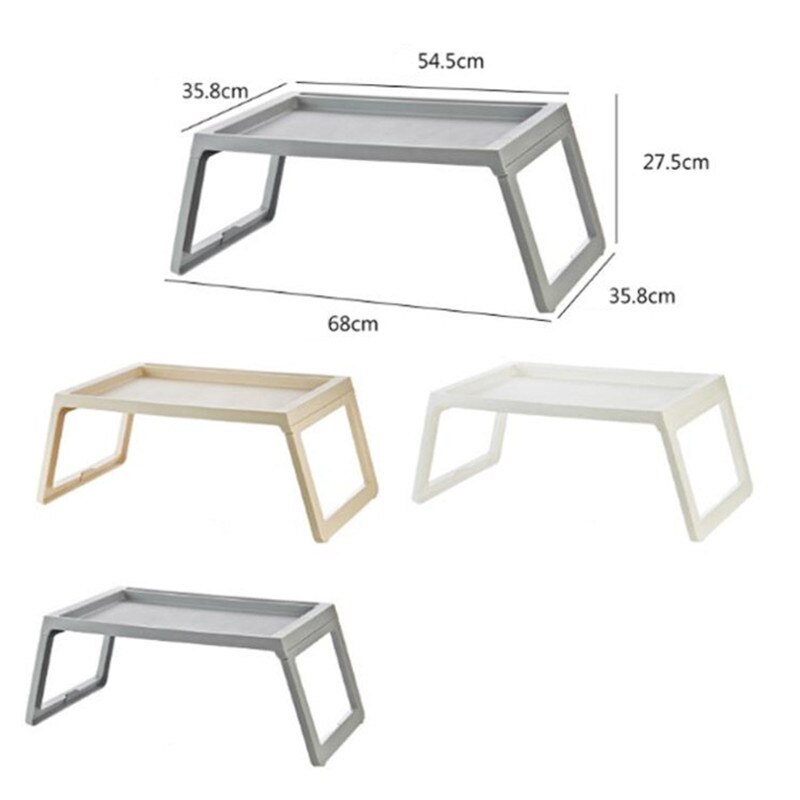 KKTONER Bamboe Bed Lade Tafel met Opvouwbare Poten, Opvouwbare Serveer