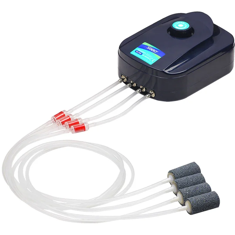SOBO Silencioso Aquário Bomba de Ar de Oxigênio Tanque de Peixes Volume de Ar Ajustável Oxigenador de Alta Potência Compressor de Ar Aerador 220v 12w
