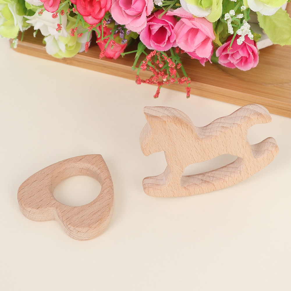 1 Pc Diy Verpleging Hout Hanger Kinderziektes Speelgoed Baby Leuke Dierlijke Vorm Food Grade Materialen Biologische Chew Zuigeling Tanden speelgoed