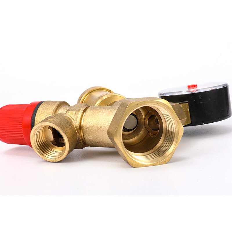 DN25 1 inch Boiler Valve Kit Air Vent Exhaust Pressure Relief Valve with Pressure Gauge Boiler Safety Components