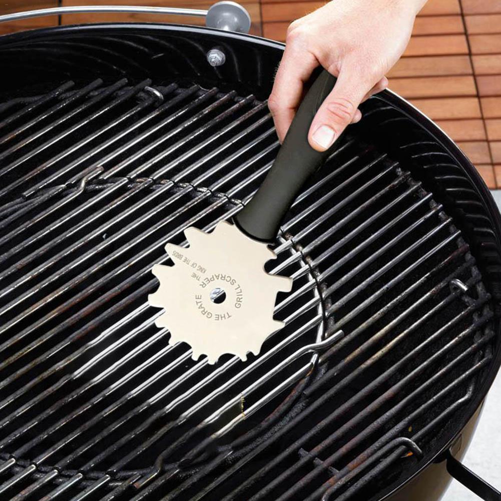BBQ Grill Scraper Stainless Steel Oven Crevice Cleaning Blade Indoor Outdoor Barbecue Cleaning Scraper Kitchen Gadget Clean Tool