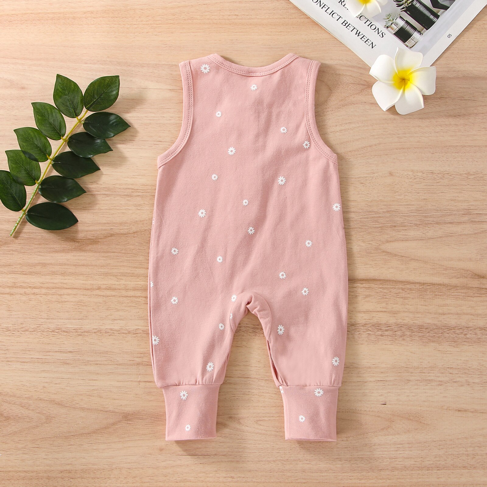 Baby-strampler für mädchen und jungen, sternenmuster, ärmelloser Overall mit rundhalsausschnitt und knöpfen, für Höhle sommer ( ab , 0-18 monaten)