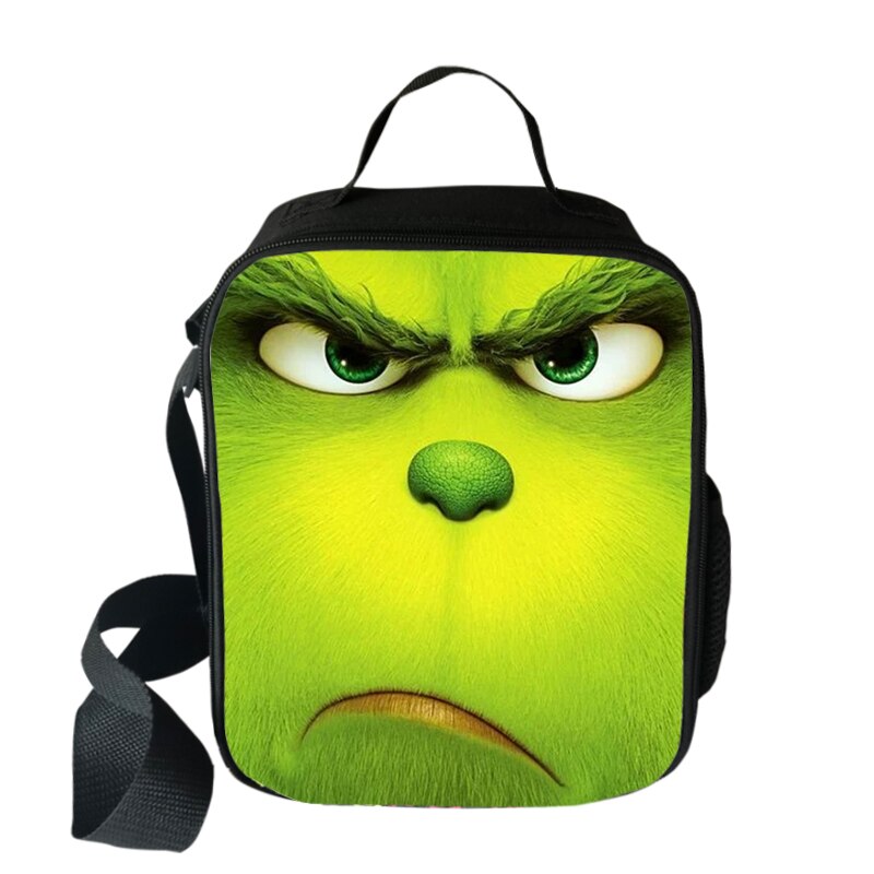 Grün Grinch Mittagessen Taschen Jungen Mädchen Reisen Tote Taschen Picknick Lebensmittel Frisch Lagerung Taschen Student Mini Umhängetasche: 010
