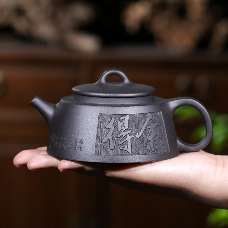 Ruwe Erts Zwarte Modder donkerrood Geëmailleerd Aardewerk Theepot Bereid Om Vis Pot Huishoudelijke Infusie Van Thee Ketel set Geschenkdoos Pak