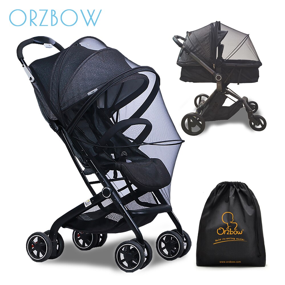 Orzbow Kinderwagen Klamboe Summmer Rekbaar Netting Ademend Opvouwbare Rits Baby Wieg Wiegen Winkelwagen Draagbare Cover