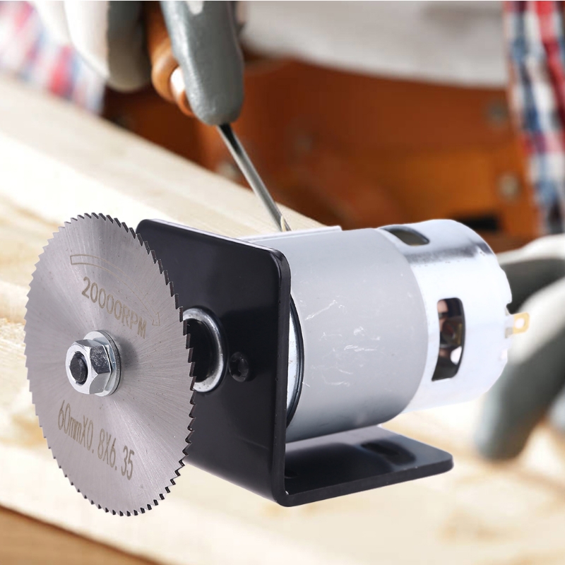 DC 12V 775 Motor Table Saw Kit with Ball Bearing Mounting Bracket Saw Blade for Woodworking Cutting Polishing Engraving