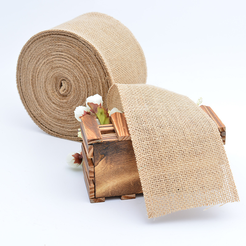 1-10Meters/Roll Natural Jute Burlap Lace Hessian Hemp Ribbon Vintage Rustic Wedding Party Christmas Decor DIY Crafts Packag