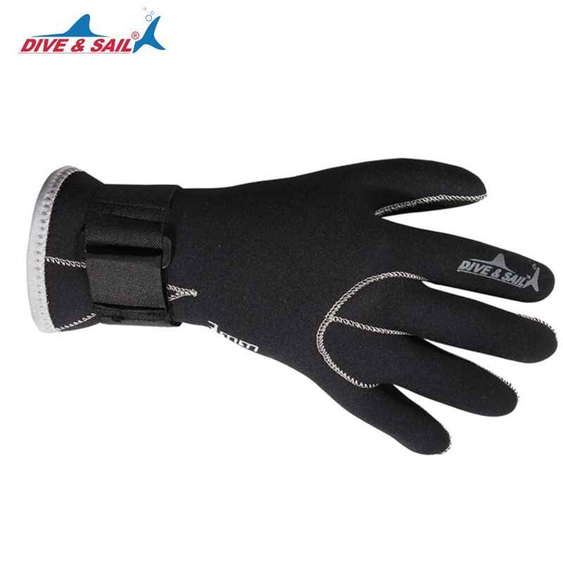 Dive &amp; Sail Anti-kras 3 Mm Neopreen Scuba Dive Handschoenen Met Polsband Winter Keep Warm Zwemmen Spearfishing Snorkelen apparatuur