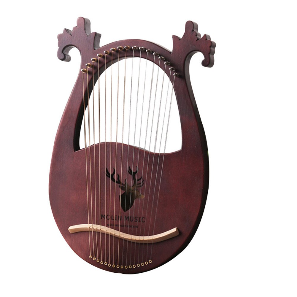 16-Tone Log Lyre Portable Musical Instrument 16-Strings Solid Wood Veneer Lyre Stringed Instrument LMH66