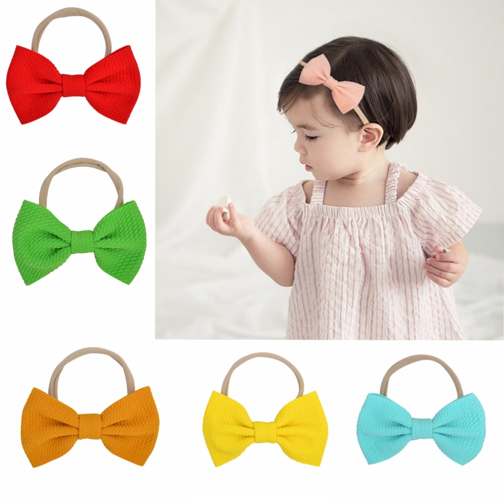 20 colores, caramelo Color brillante cinta elástica para la cabeza del bebé suave Scrunchie cinta de pelo de bebé niños niñas turbante hecho a mano accesorios para la cabeza