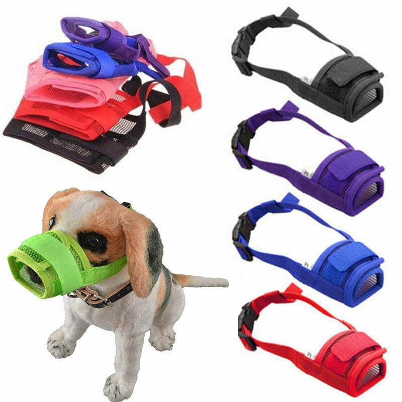 Muselière ajustable en Nylon pour chien, Anti-tissu, doux et confortable, morsure sans aboiement, à mâcher