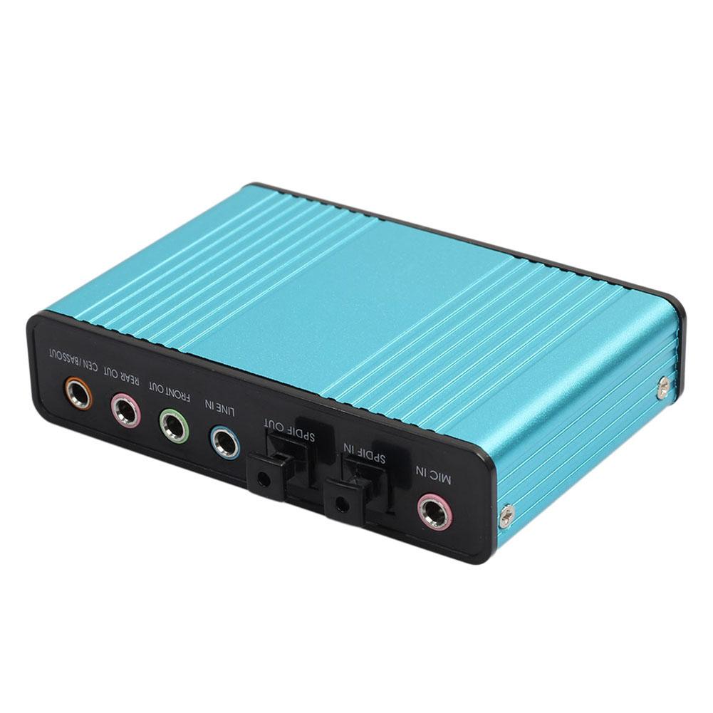 Professionele Usb Geluidskaart 6 Kanaals 5.1 Optische Externe Audio Card Converter Ondersteuning Aes/Ebu IEC60958 S/Pdif