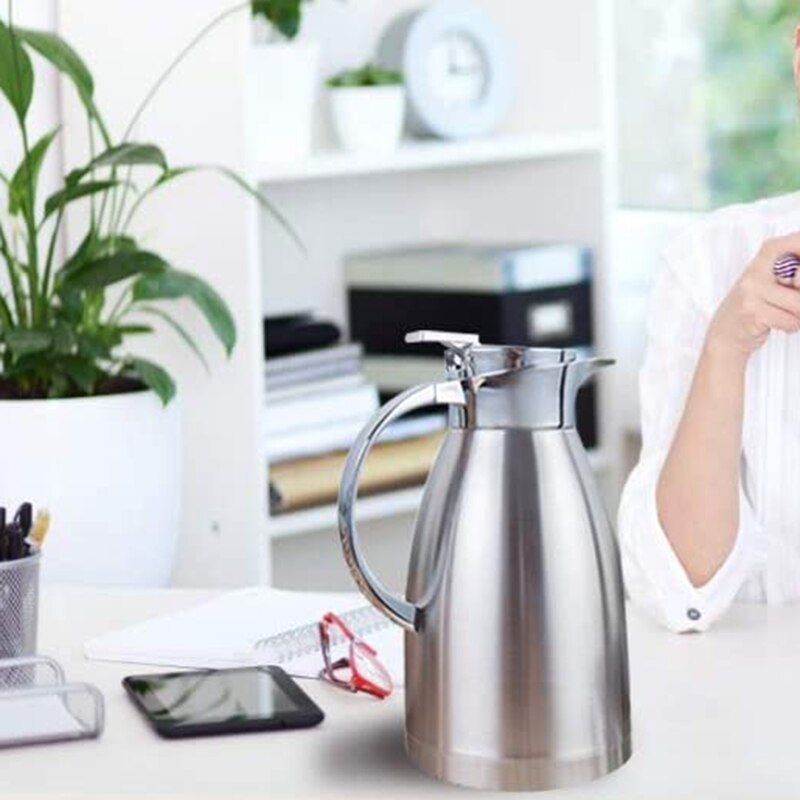 61Oz Coffee Carafe Airpot Insulated Coffee Thermos Urn Stainless Steel Vacuum Thermal Pot Flask for Coffee