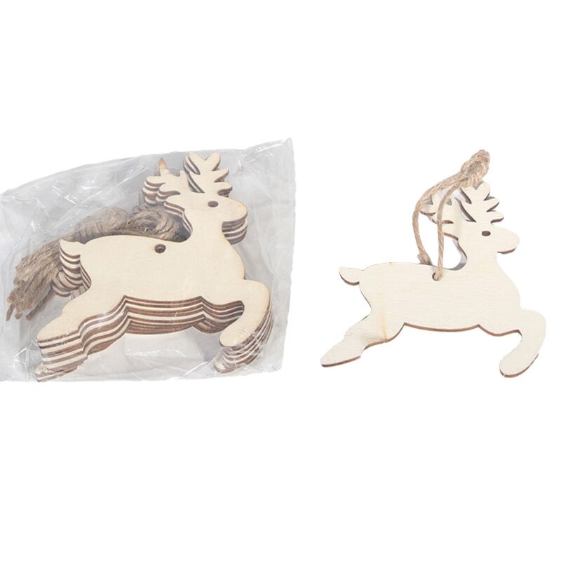 Decorazioni natalizie appese ornamenti in legno non finiti ornamenti in legno di natale appesi abbellimenti artigianato: Elk