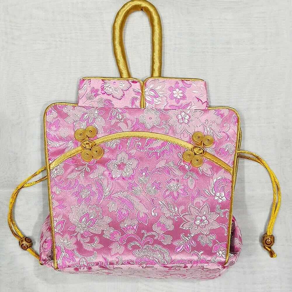 Women Embroidery Silk Bag Vintage Style Messenger Bag Chinese Style Handbag Purse Bag: Style 3 G