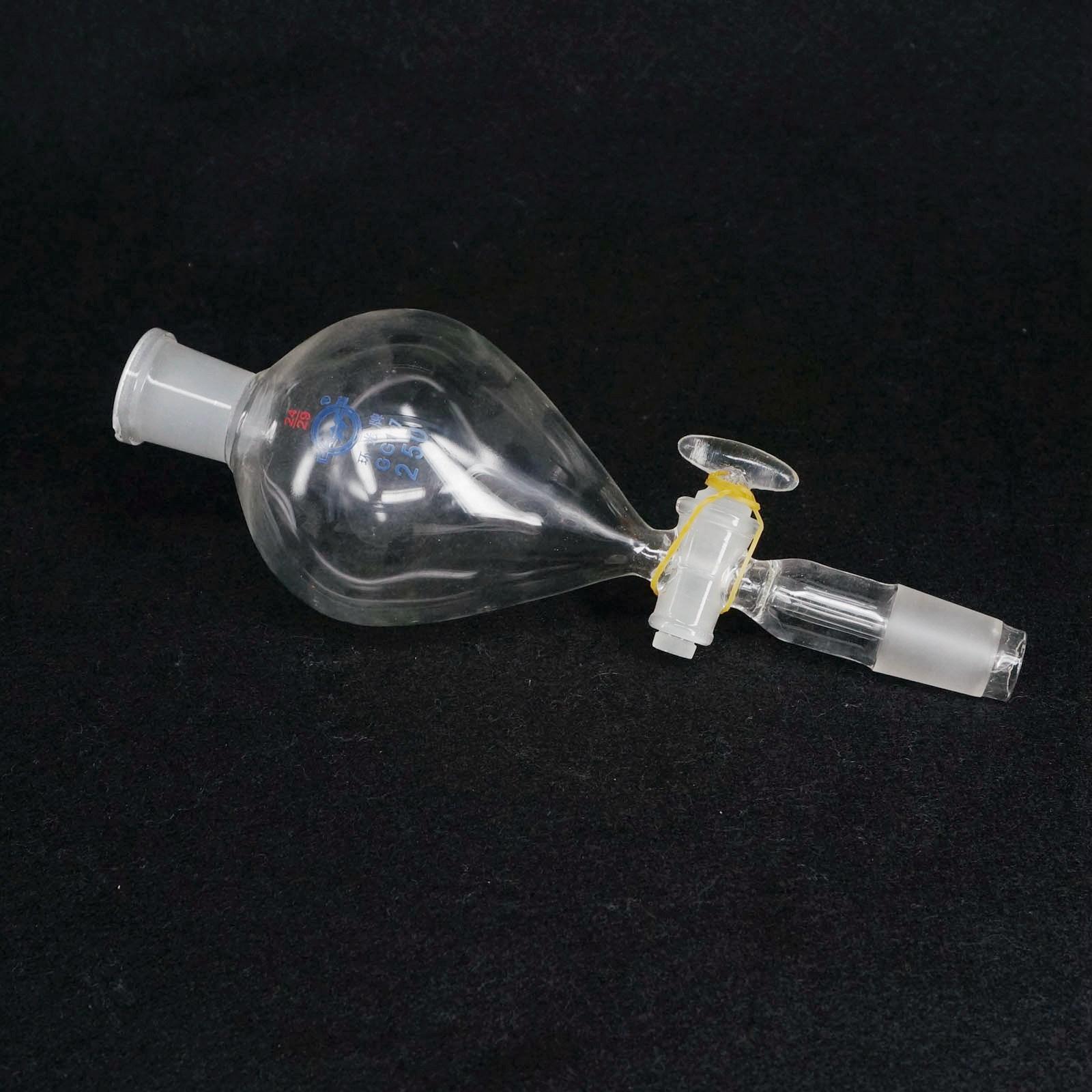 250ml 19/26 24/29 29/32 Ground Joint Ball Shaped Lab Separatory Funnel With Glass Stopcock