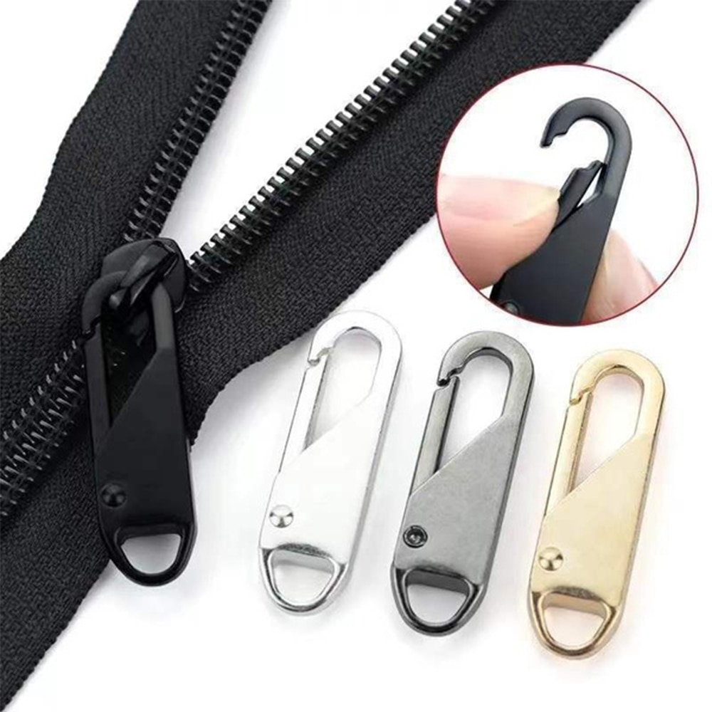 5/10Pcs Removable Metal Zipper Repair Kits Zippers Lightning Puller For Travel Bag Suitcase Zipper Head DIY Sewing Accessories