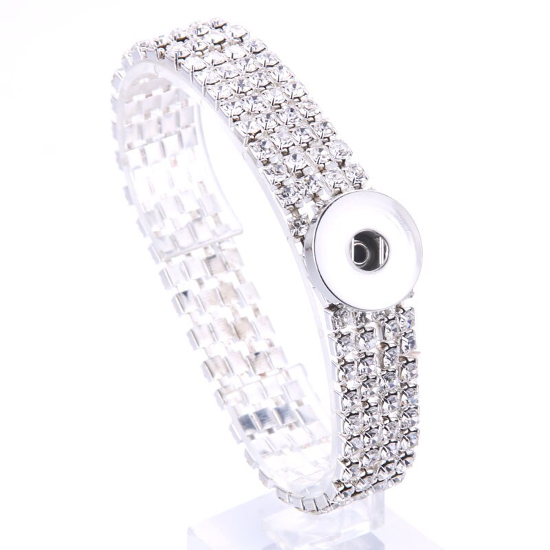Snap Button Bracelet Vintage Rhinestone Buttons Snap Bracelet Bangle Button Bracelets 18mm Snaps Jewelry 8890
