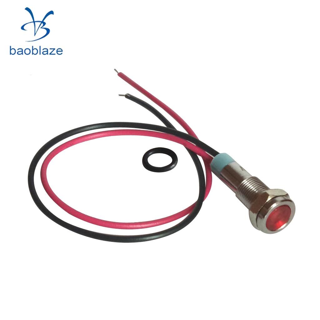 220V 6 Mm Signaal Voeding Led Metalen Lampje Lamp Met Wire Lead