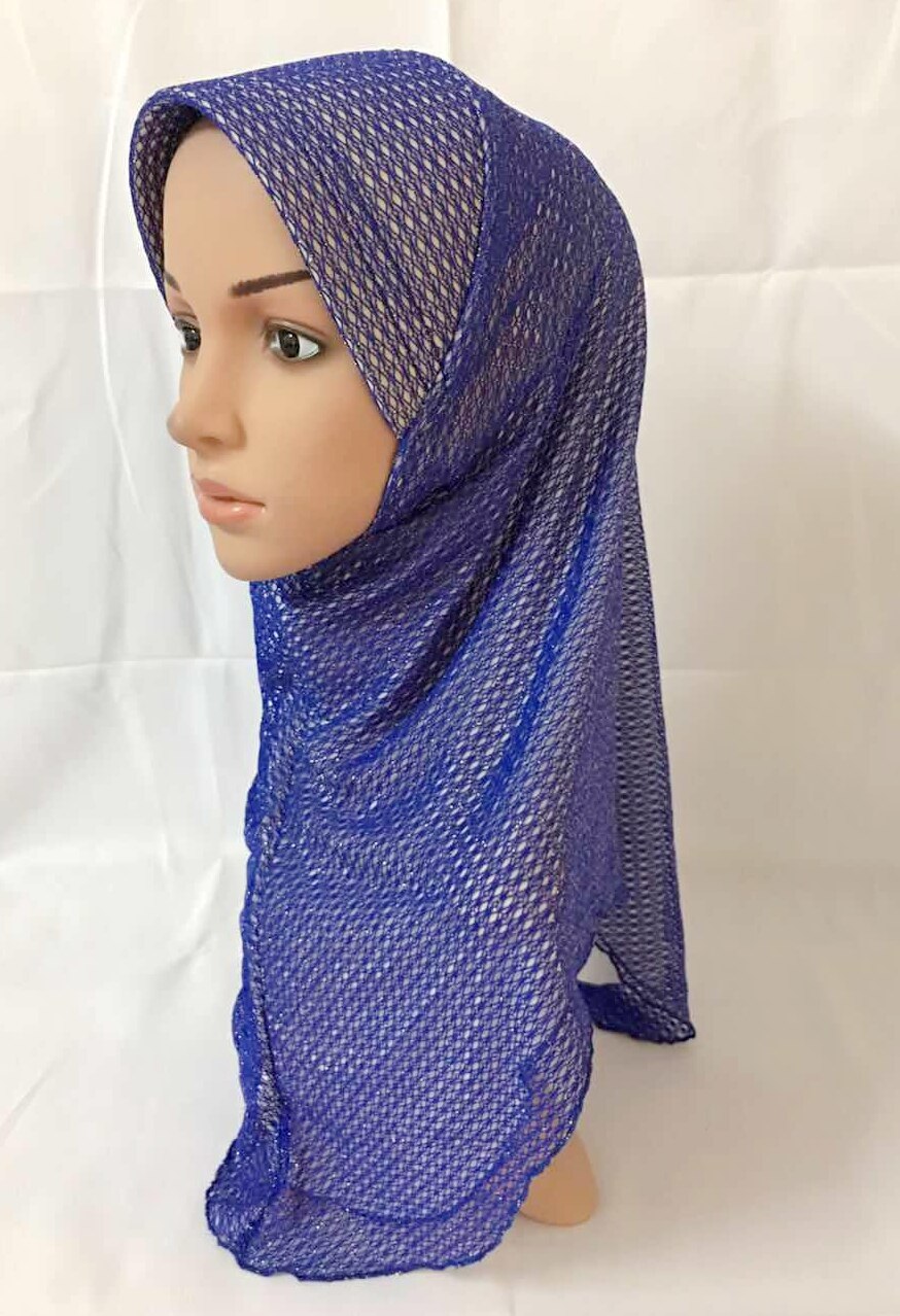 Muslim Spitze Amira Hijab wickeln Kopftuch Schal Mütze Islamischen Ramadan Ein Stück Headcover Frauen Turban Motorhaube Headwear Jilbab: Blau